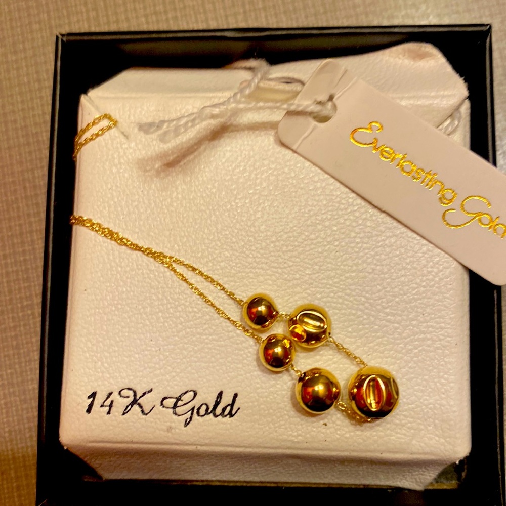 14 K gold necklace, everlasting gold
